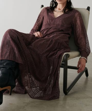 NICE CLAUP / OLIVE des OLIVE OUTLET(ナイスクラップ  / オリーブ デ オリーブ アウトレット) 【LARUTA】レース切替ロングワンピース