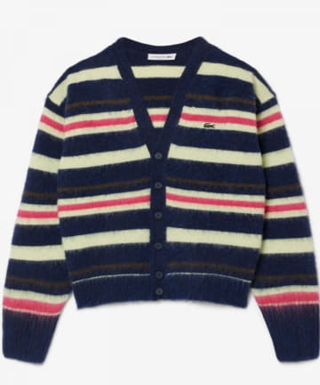 FREDY & GLOSTER(フレディ アンド グロスター) 【LACOSTE/ラコステ】アルパカブレンドボーダーニットカーディガン