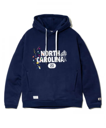 FREDY & GLOSTER(フレディ アンド グロスター) 【Duckster/ダックスター】ペンキ飛ばし刺繍×カレッジロゴフーディー