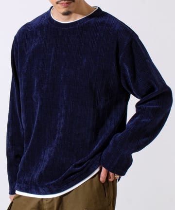 FREDY & GLOSTER(フレディ アンド グロスター) 【上品な光沢感】シェニールフェイクレイヤードカットソー