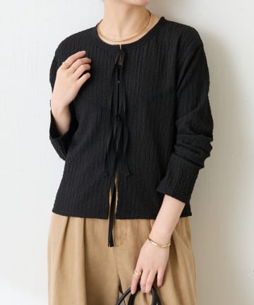 COLLAGE GALLARDAGALANTE(コラージュ ガリャルダガランテ) 【伸縮性◎】シュリンクカーディガン