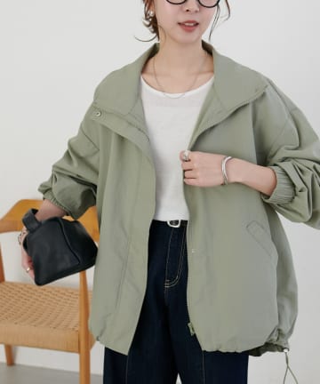 DISCOAT(ディスコート) 【SS先行予約/WEB限定】ナイロンスタンドロングブルゾン