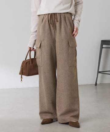 COLLAGE GALLARDAGALANTE(コラージュ ガリャルダガランテ) 【ウエスト調整可】ネップイージーパンツ