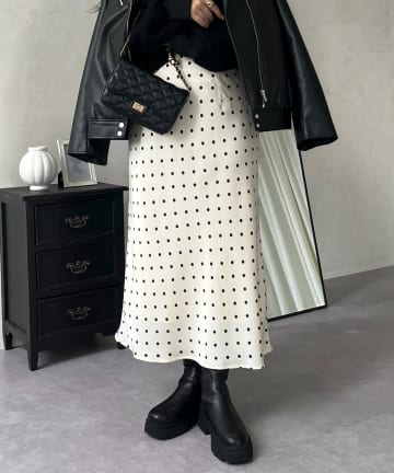 prose verse(プロズヴェール) サテンドットバイアススカート