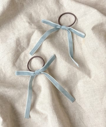 3COINS(スリーコインズ) ベロアリボンポニー2個セット／KIDS