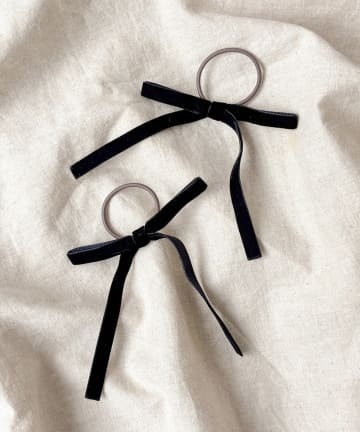 3COINS(スリーコインズ) ベロアリボンポニー2個セット／KIDS