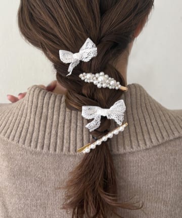 Lattice(ラティス) レースリボンクリップ/ヘアピンセット(4P)