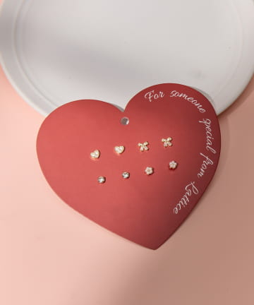 Lattice(ラティス) ハートリボンピアスセット(8P)