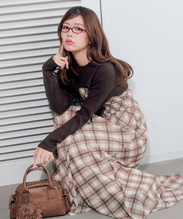 OLIVE des OLIVE(オリーブ デ オリーブ) ニットセットロングキャミワンピース