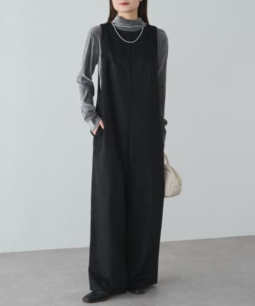 PUAL CE CIN(ピュアルセシン) ウール混リバーオールインワン