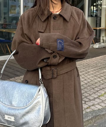 CIAOPANIC(チャオパニック) ウール混ベルテッドステンカラーコート