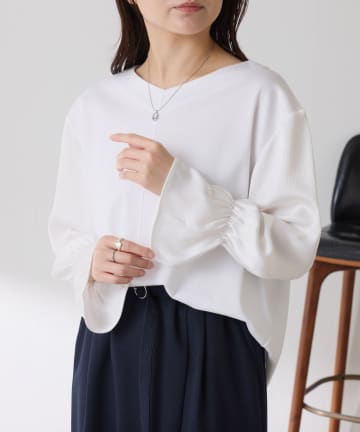 COLLAGE GALLARDAGALANTE(コラージュ ガリャルダガランテ) 【着映えトップス】ドッキングスリーブプルオーバー/セレモニー