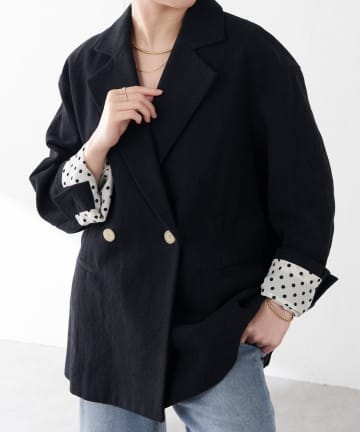 COLLAGE GALLARDAGALANTE(コラージュ ガリャルダガランテ) コットンリネンオーバーダブルジャケット