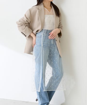 COLLAGE GALLARDAGALANTE(コラージュ ガリャルダガランテ) 【プラスワンアイテム】チュール刺繍ワンピース