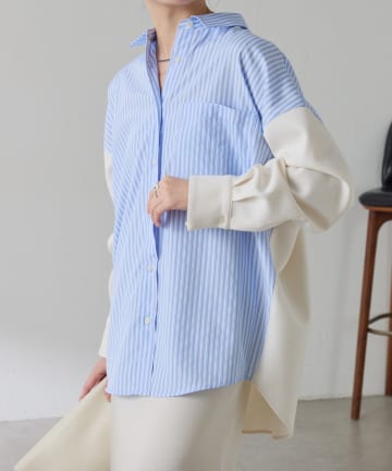 COLLAGE GALLARDAGALANTE(コラージュ ガリャルダガランテ) 【冬から着れる】ポンチドッキングシャツ