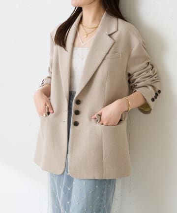 COLLAGE GALLARDAGALANTE(コラージュ ガリャルダガランテ) 【裏地付き】ツイードオーバージャケット