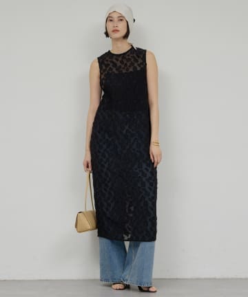 GALLARDAGALANTE(ガリャルダガランテ) ジャガードシアーワンピース