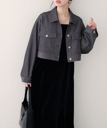 NICE CLAUP / OLIVE des OLIVE OUTLET(ナイスクラップ  / オリーブ デ オリーブ アウトレット) 【EVERY.VERY niceclaup】クロップドシャツブルゾン