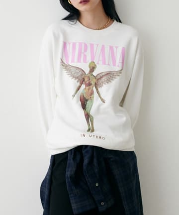 NICE CLAUP / OLIVE des OLIVE OUTLET(ナイスクラップ  / オリーブ デ オリーブ アウトレット) 【LARUTA】NIRVANA裏地ロゴスエット