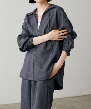 NICE CLAUP / OLIVE des OLIVE OUTLET(ナイスクラップ  / オリーブ デ オリーブ アウトレット) 【 LARUTA】ツイードライクスキッパーシャツ