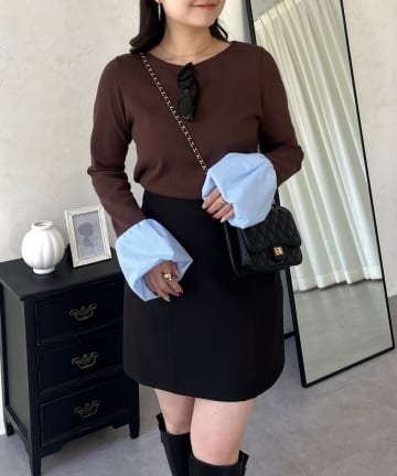 prose verse(プロズヴェール) 袖バルーンリブカットトップス