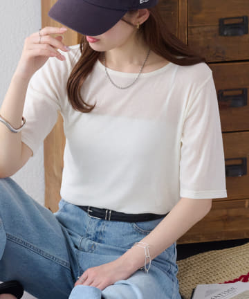 OUTLET(アウトレット) 【Discoat】強撚フライスシアー5分袖