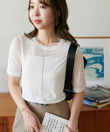 OUTLET(アウトレット) 【Discoat】レイヤード5分袖