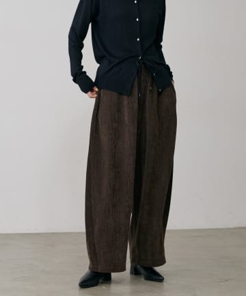 LARUTA(ラルータ) ベロア見えヘリンボーンカーブパンツ