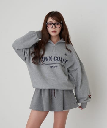 RAY CASSIN(レイカズン) ハーフジップロゴスウェット