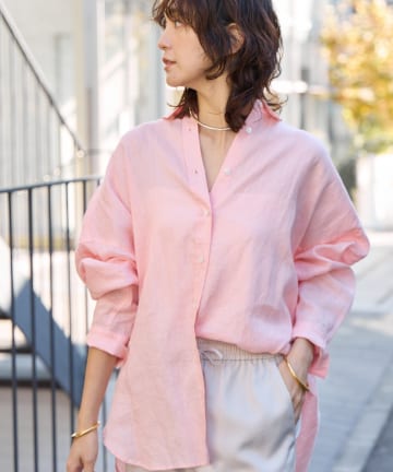 RIVE DROITE(リヴドロワ) 予約【名品/サイズ展開あり】リネンワイドシャツ/3月中旬お届け予定