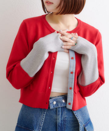 w closet(ダブルクローゼット) チェックシャツレイヤードカーディガン