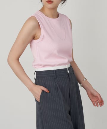 OUTLET(アウトレット) 【SHENERY】リブコンパクトノースリーブ