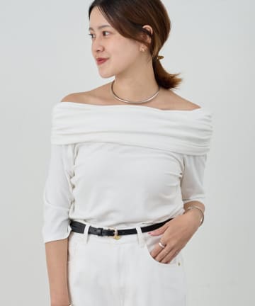 OUTLET(アウトレット) 【SHENERY】オフショルアシメプルオーバー