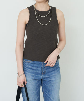 OUTLET(アウトレット) 【SHENERY】綿スラブニットタンクトップ