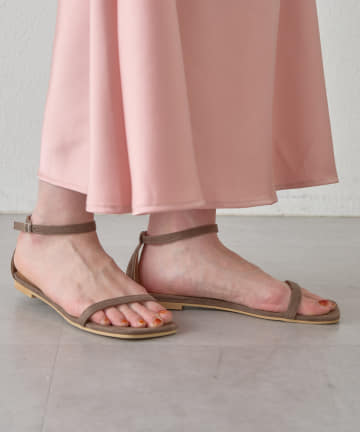 OUTLET(アウトレット) 【SHENERY】スクエアトゥストラップサンダル