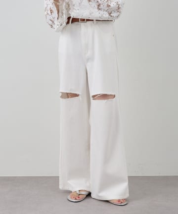 OUTLET(アウトレット) 【SHENERY】ダメージデニムパンツ