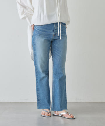 OUTLET(アウトレット) 【SHENERY】カットオフストレートデニムパンツ