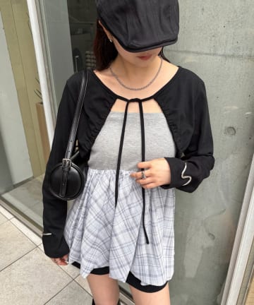 OUTLET(アウトレット) 【mystic】ギャザーリボンボレロ