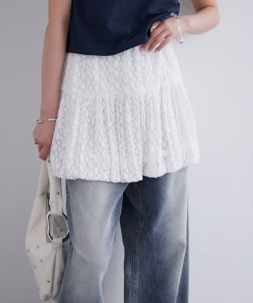 OUTLET(アウトレット) 【mystic】レースバルーンミニスカート