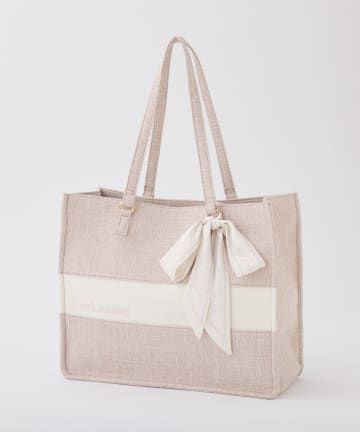 one after another NICE CLAUP(ワンアフターアナザー ナイスクラップ) 【LouLoumei】スカーフ付きツイードキャリーオントートバック