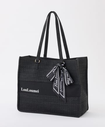 one after another NICE CLAUP(ワンアフターアナザー ナイスクラップ) 【LouLoumei】スカーフ付きツイードキャリーオントート／自立可能／推し活