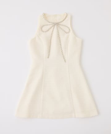 one after another NICE CLAUP(ワンアフターアナザー ナイスクラップ) 【Twinkle Collection】ビジューリボンミニワンピ