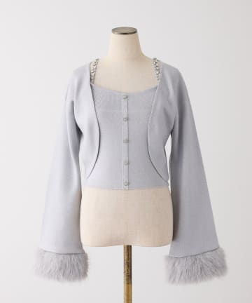 one after another NICE CLAUP(ワンアフターアナザー ナイスクラップ) 【Twinkle Collection】袖ファーボレロ+キラキラビスチェSET