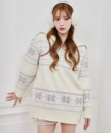 one after another NICE CLAUP(ワンアフターアナザー ナイスクラップ) ノルディック柄ニット