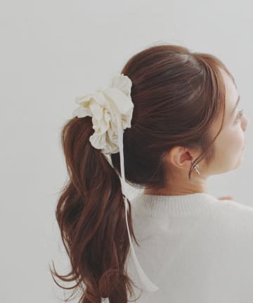 Lattice(ラティス) リボン付きベロアシュシュ