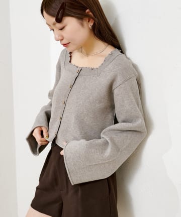 Kastane(カスタネ) 【4色展開】スクエアメロウニットカーディガン