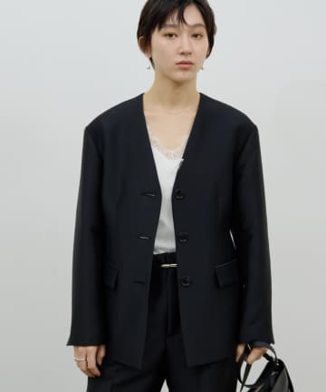 【セットアップ対応】シルキーダブルクロスジャケット