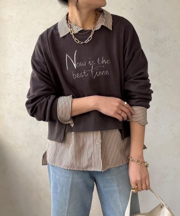 DOUDOU(ドゥドゥ) 【WEB限定】バックジップロゴプルオーバー