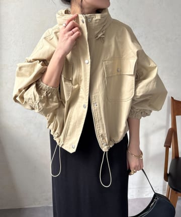 DOUDOU(ドゥドゥ) 【WEB限定】ドロストボリュームスリーブブルゾン