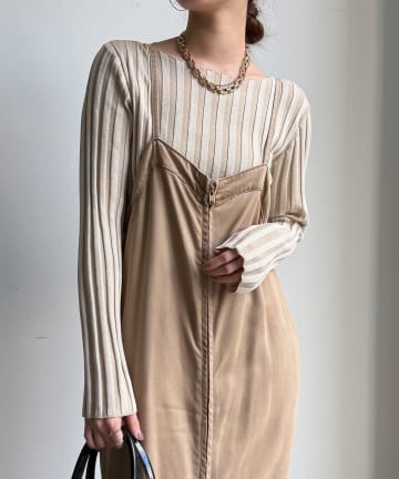 DOUDOU(ドゥドゥ) 【WEB限定】ワイドリブボートネックプルオーバー